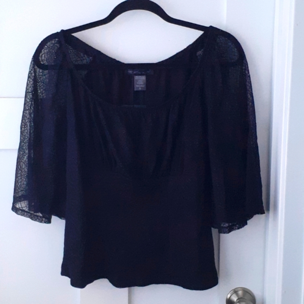 La Femme en Noir Wicked Web top black size large